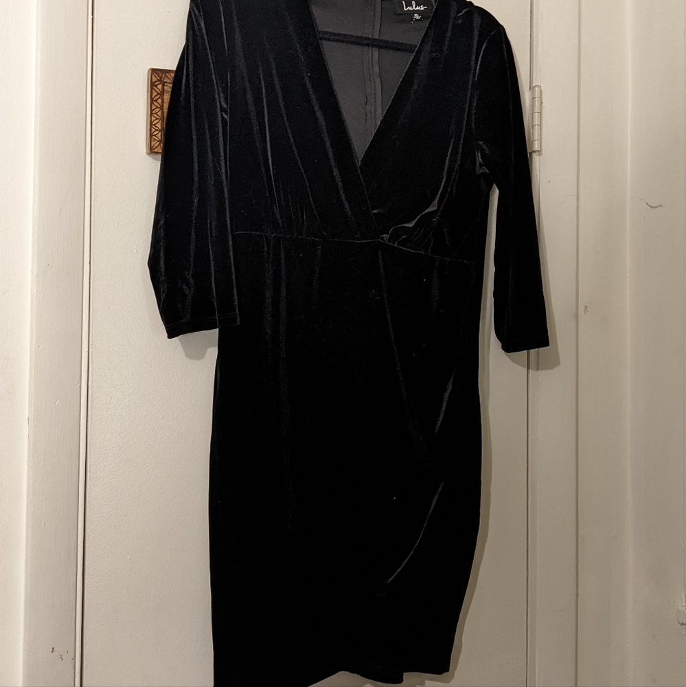Velvet v neck mini dress